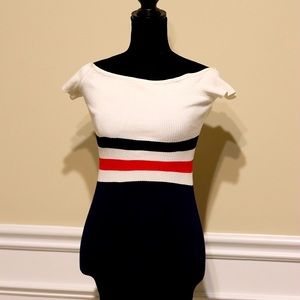 Windsor Red, White and Navy Blue Dress